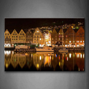 Orderly Houses And Its Reflection  Wall Art Painting The Picture Print On Canvas City Pictures For Home Decor Decoration Gift 