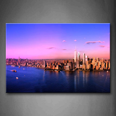 Cluster Round City Building Wall Art Painting Pictures Print On Canvas City The Picture For Home Modern Decoration 