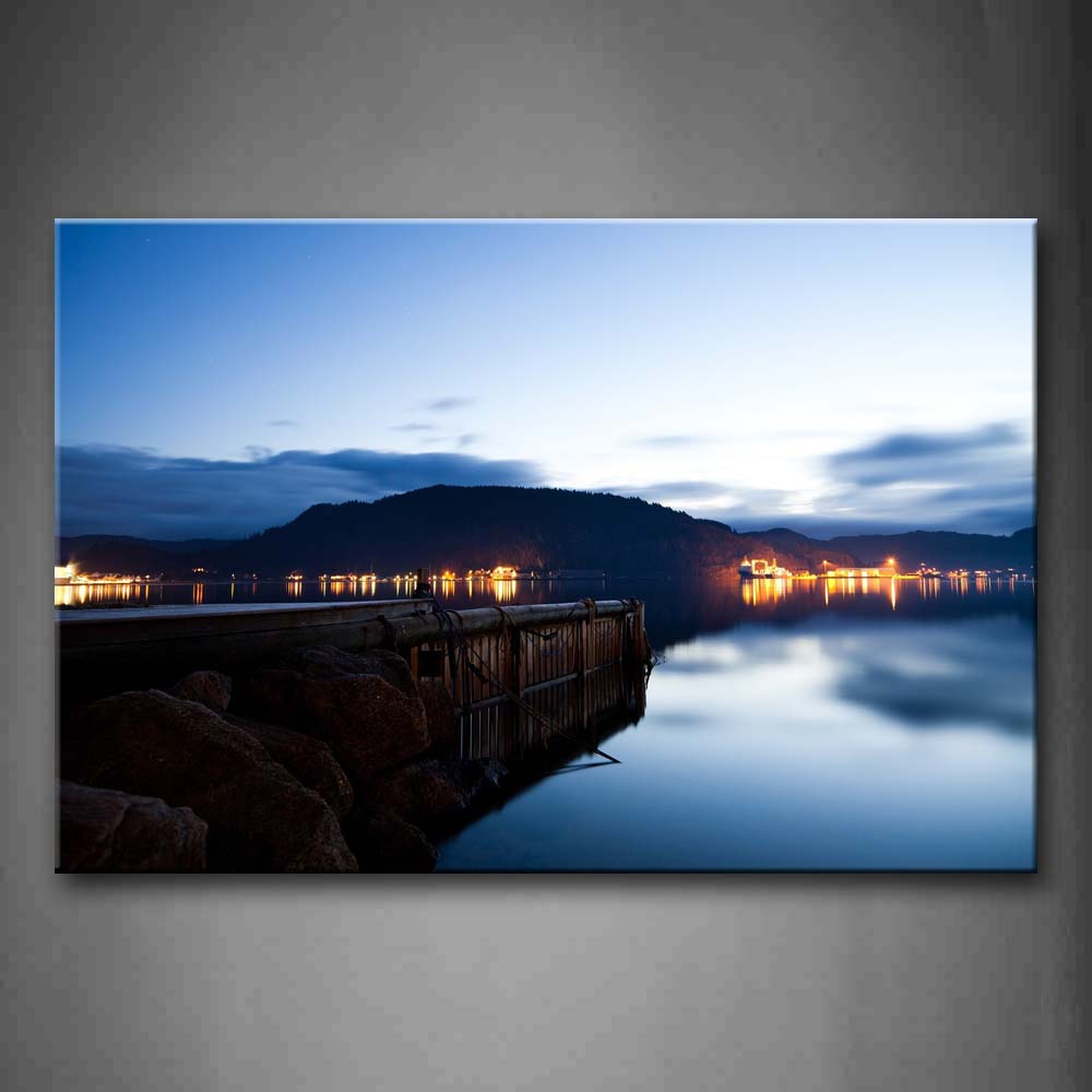 Night Scenic In Pier Wall Art Painting Pictures Print On Canvas City The Picture For Home Modern Decoration 