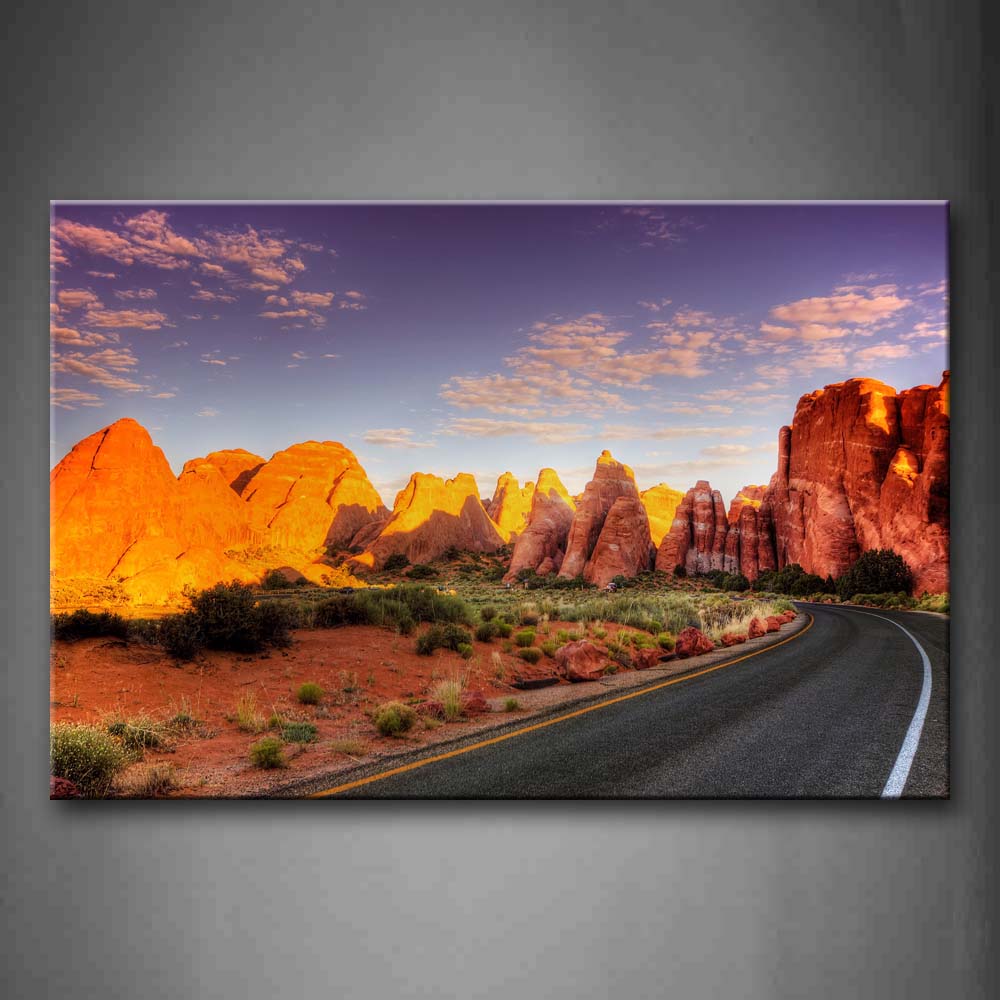 Narrow Highway In Field Wall Art Painting Pictures Print On Canvas City The Picture For Home Modern Decoration 