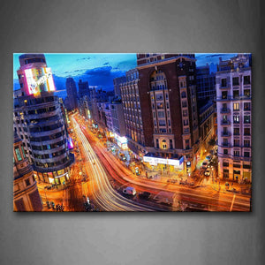 Colorful Roads And Buildings In Madrid Wall Art Painting The Picture Print On Canvas City Pictures For Home Decor Decoration Gift 