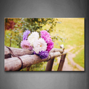 Pink A Bunch Of Flowers Tied In Wooden Wall Art Painting Pictures Print On Canvas Flower The Picture For Home Modern Decoration 