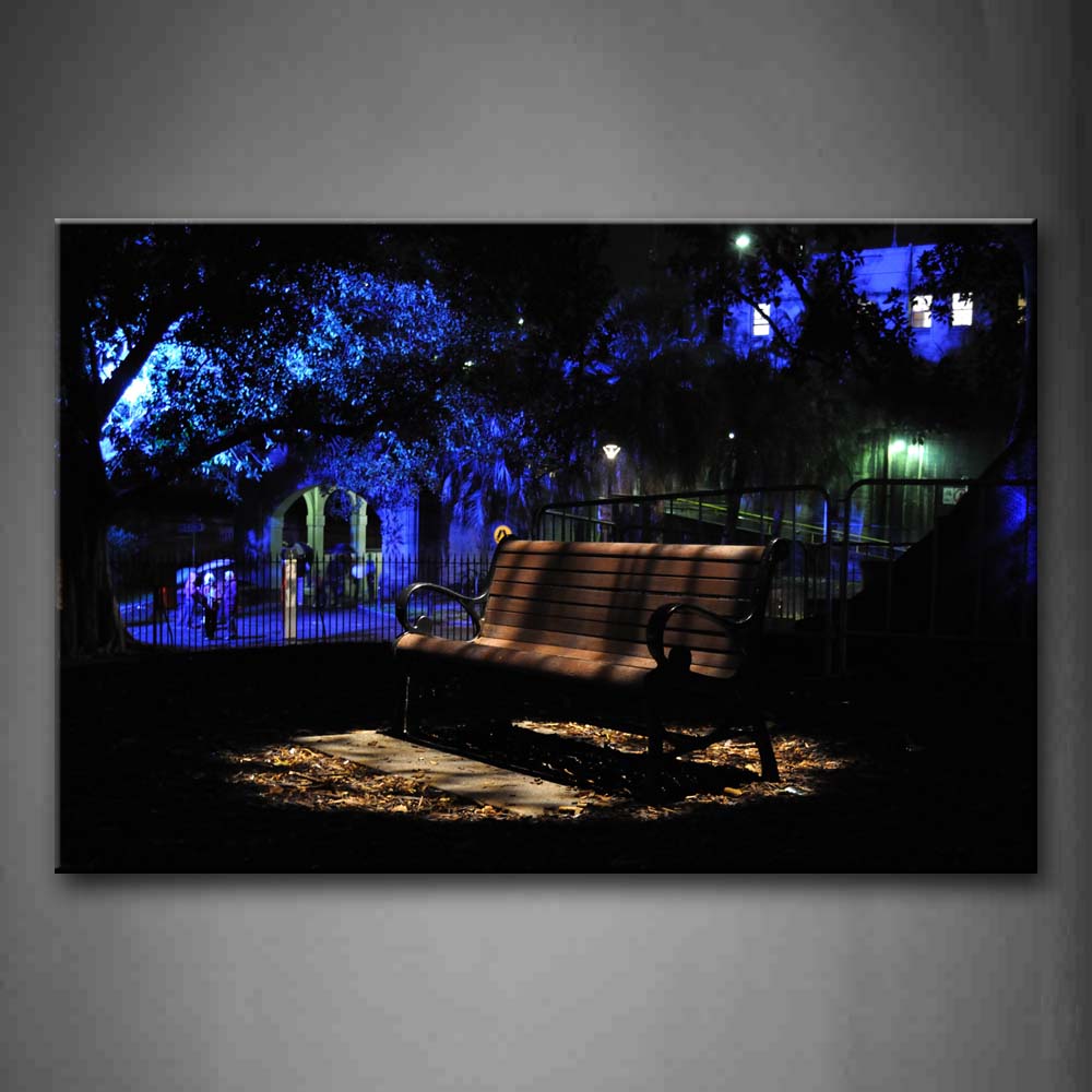 Bench Under Tree At Night Wall Art Painting Pictures Print On Canvas City The Picture For Home Modern Decoration 