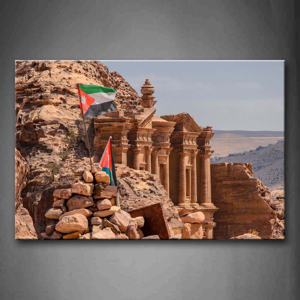 Two Frags In Petra Stone Wall Art Painting Pictures Print On Canvas City The Picture For Home Modern Decoration 