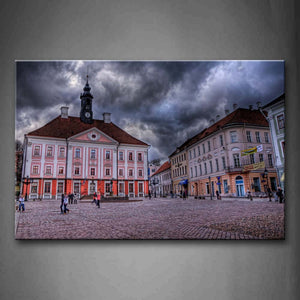 Square And Buildings In Tartu Wall Art Painting Pictures Print On Canvas City The Picture For Home Modern Decoration 