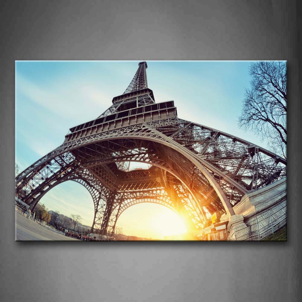 Wide Span Under Eiffel Tower Wall Art Painting Pictures Print On Canvas City The Picture For Home Modern Decoration 