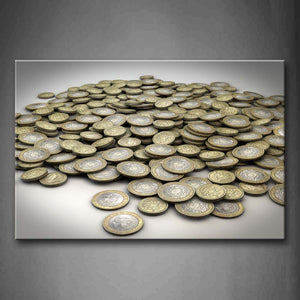 Coins Piled Up  Wall Art Painting The Picture Print On Canvas Art Pictures For Home Decor Decoration Gift 