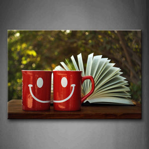 Two Cups And Book Wall Art Painting The Picture Print On Canvas Art Pictures For Home Decor Decoration Gift 