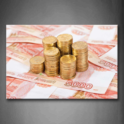 Coins And Money Wall Art Painting The Picture Print On Canvas Art Pictures For Home Decor Decoration Gift 
