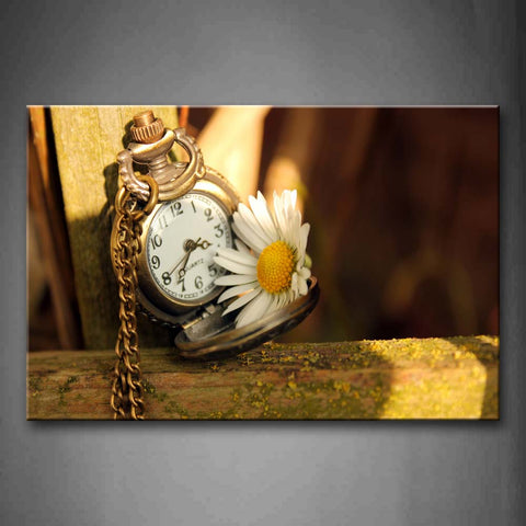 Small Watch And Beautiful Flower Wall Art Painting The Picture Print On Canvas Art Pictures For Home Decor Decoration Gift 