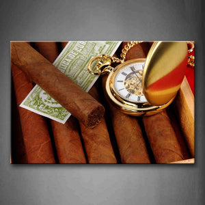 Money Cigar And Watch Wall Art Painting The Picture Print On Canvas Art Pictures For Home Decor Decoration Gift 