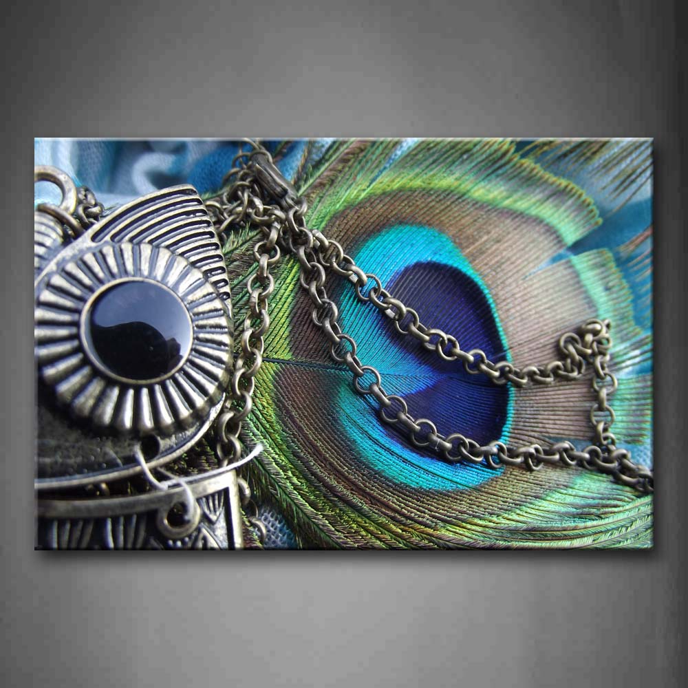 Copper Jewelry Peacock Feather Wall Art Painting The Picture Print On Canvas Art Pictures For Home Decor Decoration Gift 