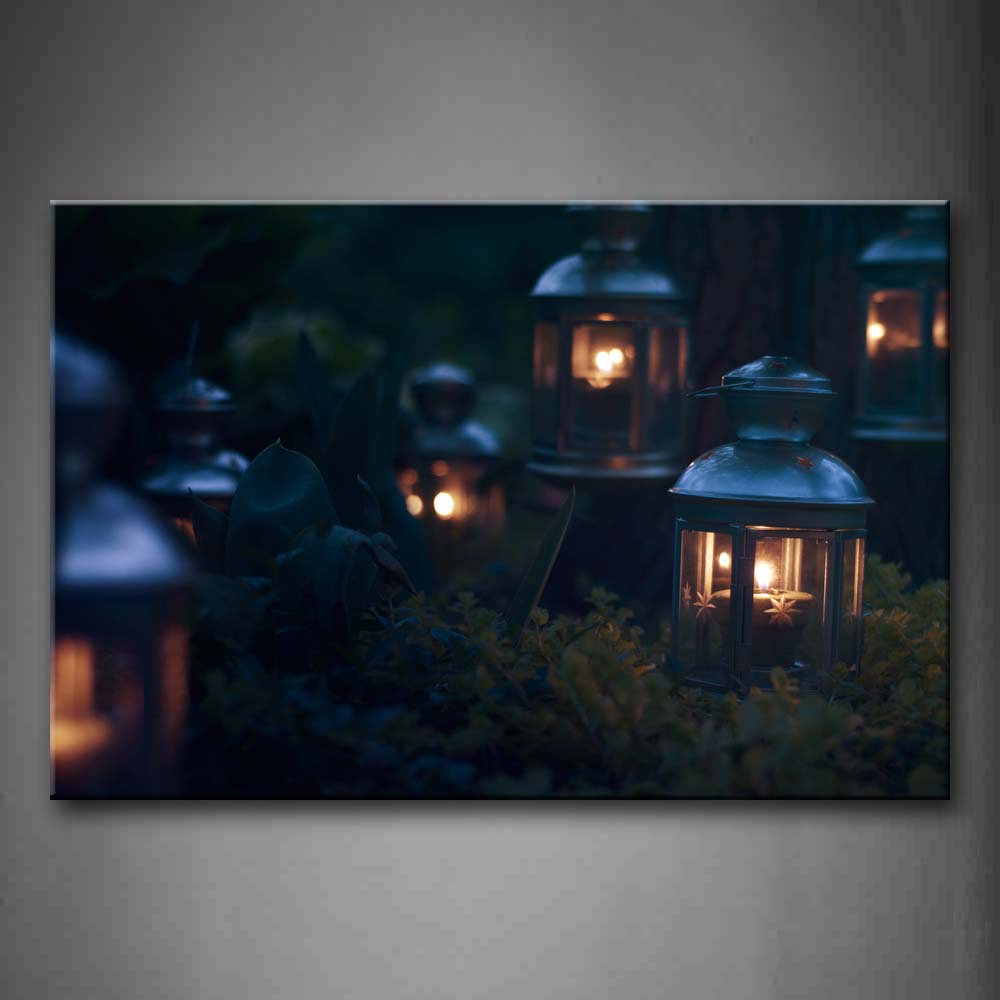 Small Lanterns In Plants Wall Art Painting Pictures Print On Canvas Art The Picture For Home Modern Decoration 