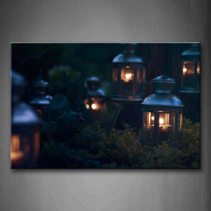 Small Lanterns In Plants Wall Art Painting Pictures Print On Canvas Art The Picture For Home Modern Decoration 