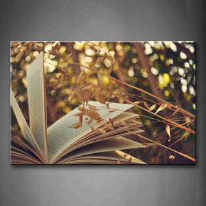 Brown Book And Dry Plant Wall Art Painting Pictures Print On Canvas Art The Picture For Home Modern Decoration 