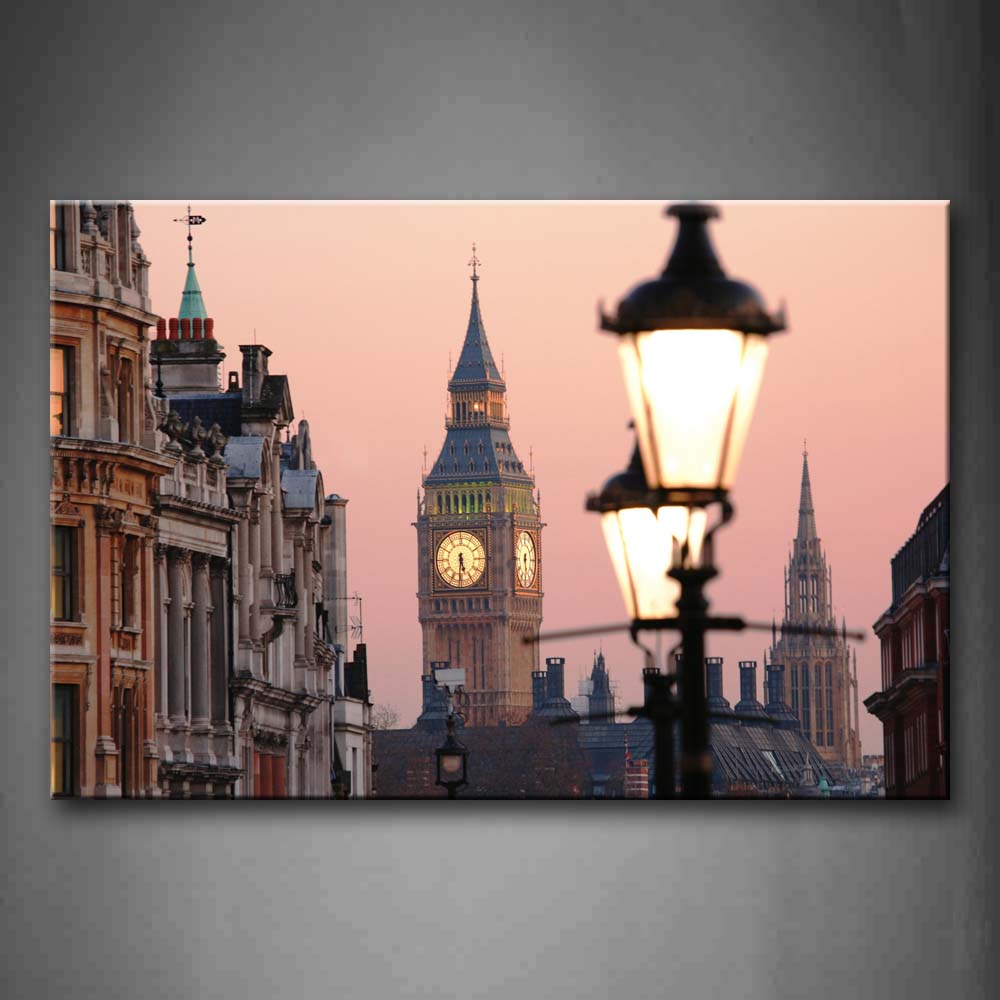 Big Ben Buildings And Lamps Wall Art Painting Pictures Print On Canvas City The Picture For Home Modern Decoration 