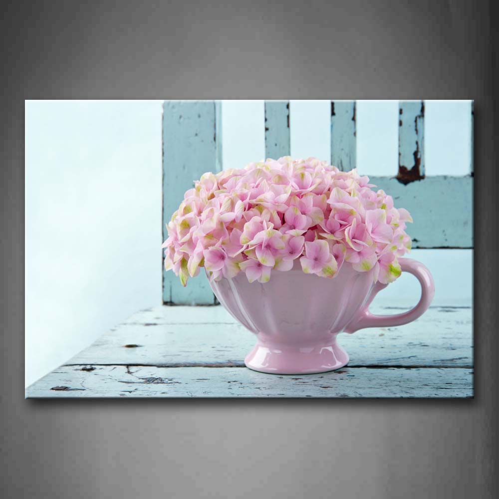 Pink Flowers In Cup Wall Art Painting The Picture Print On Canvas Art Pictures For Home Decor Decoration Gift 