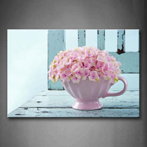 Pink Flowers In Cup Wall Art Painting The Picture Print On Canvas Art Pictures For Home Decor Decoration Gift 
