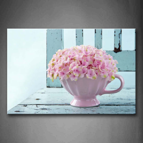 Pink Flowers In Cup Wall Art Painting The Picture Print On Canvas Art Pictures For Home Decor Decoration Gift 