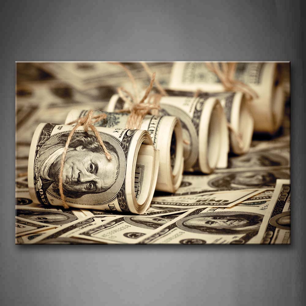 Brown Rolls Of Money Wall Art Painting Pictures Print On Canvas Art The Picture For Home Modern Decoration 