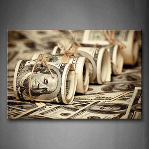 Brown Rolls Of Money Wall Art Painting Pictures Print On Canvas Art The Picture For Home Modern Decoration 