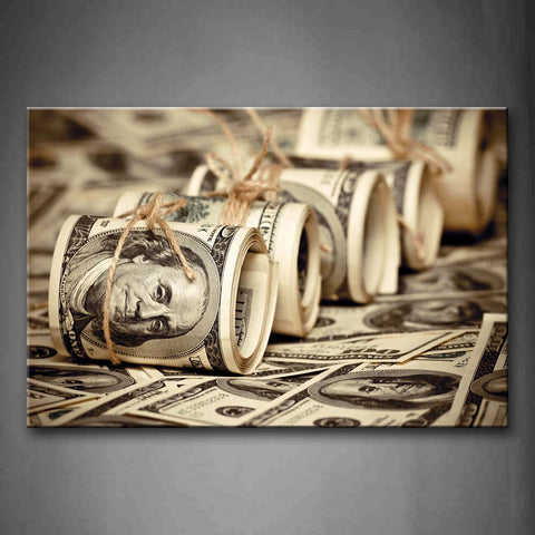 Brown Rolls Of Money Wall Art Painting Pictures Print On Canvas Art The Picture For Home Modern Decoration 