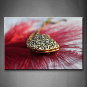 Red Feather And Necklace Wall Art Painting Pictures Print On Canvas Art The Picture For Home Modern Decoration 