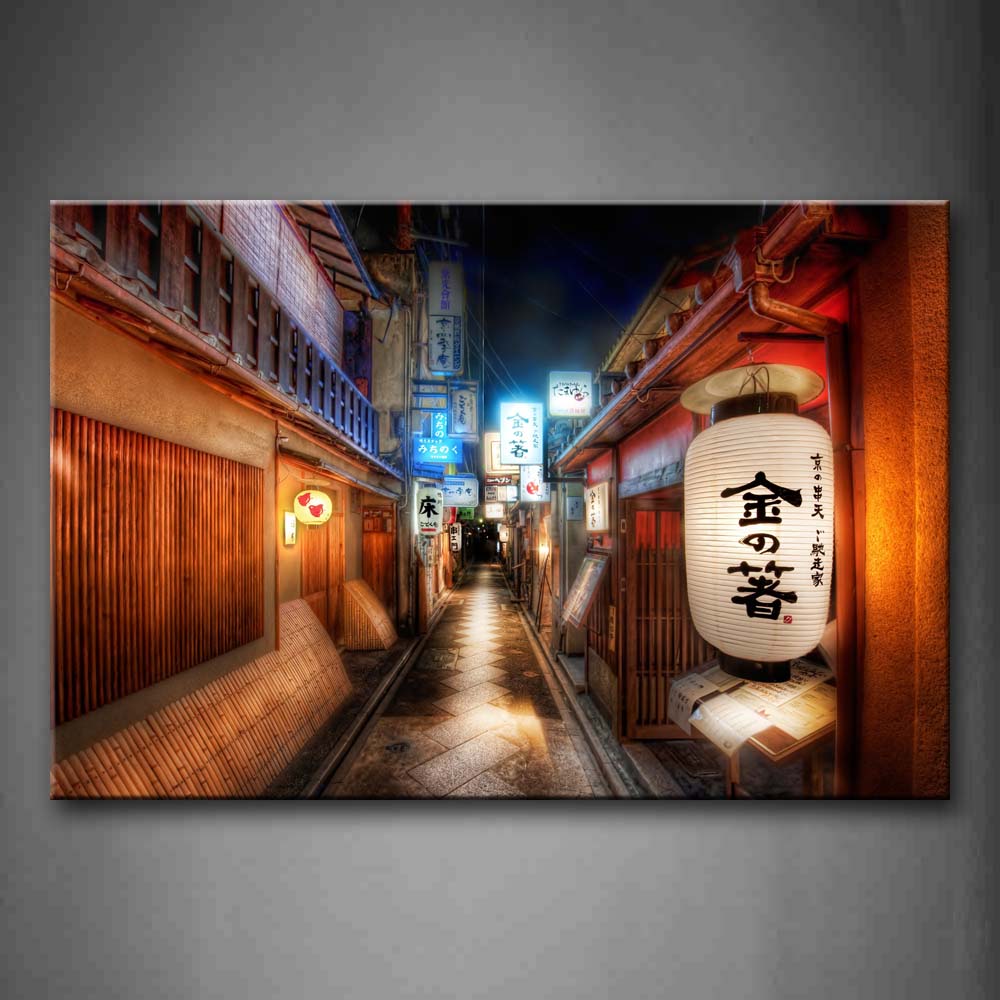 Old Shops In China Town Wall Art Painting Pictures Print On Canvas City The Picture For Home Modern Decoration 