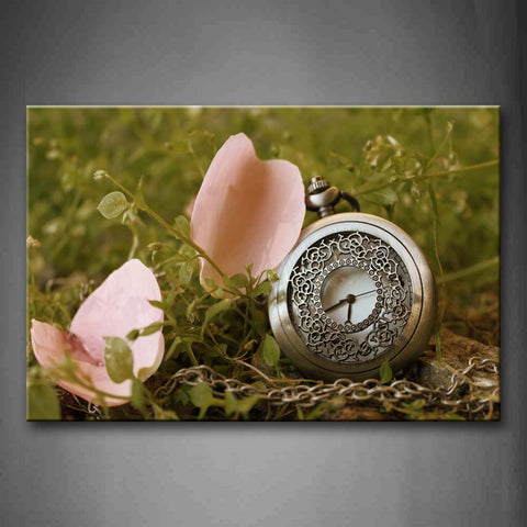 Watch And Pink Petals Wall Art Painting The Picture Print On Canvas Art Pictures For Home Decor Decoration Gift 