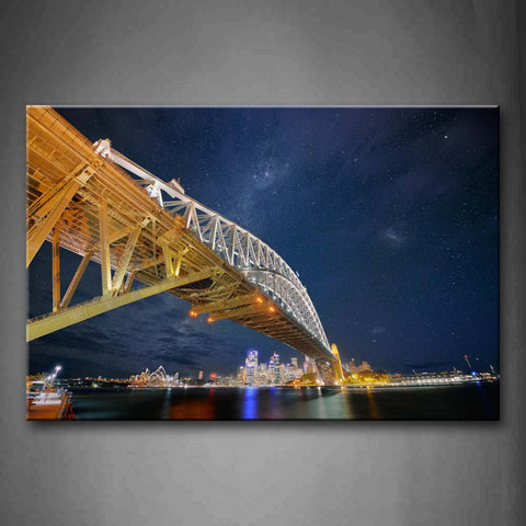 Fantastic Night Sky And Bridge Wall Art Painting The Picture Print On Canvas Art Pictures For Home Decor Decoration Gift 