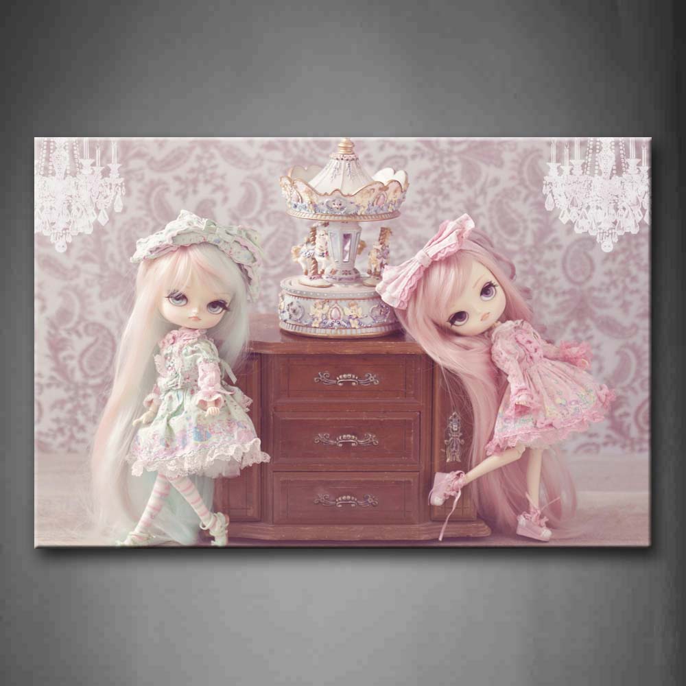 Beautiful Dolls And Wooden Horse Wall Art Painting The Picture Print On Canvas Art Pictures For Home Decor Decoration Gift 
