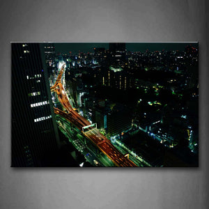 Modern City At Night Light Wall Art Painting The Picture Print On Canvas City Pictures For Home Decor Decoration Gift 