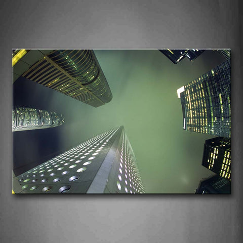 The Portrait Of Tall Building In Hong Kong Wall Art Painting Pictures Print On Canvas City The Picture For Home Modern Decoration 