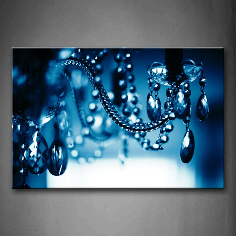 Chandelier Blue Dark Wall Art Painting Pictures Print On Canvas Art The Picture For Home Modern Decoration 