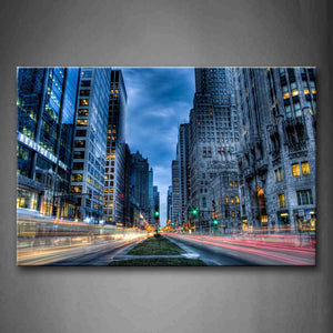 Straight Street Between Tall Buildings In City Wall Art Painting The Picture Print On Canvas City Pictures For Home Decor Decoration Gift 