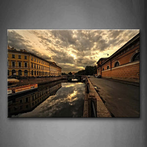 Saint Petersburg Quiet River Between House At Dust Wall Art Painting Pictures Print On Canvas City The Picture For Home Modern Decoration 