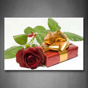 Pretty Rose And Beautiful Gift Packing  Wall Art Painting The Picture Print On Canvas Flower Pictures For Home Decor Decoration Gift 