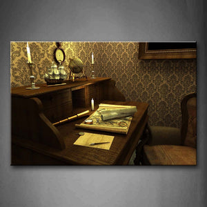 Map Candles Compass And Desk Wall Art Painting The Picture Print On Canvas Art Pictures For Home Decor Decoration Gift 