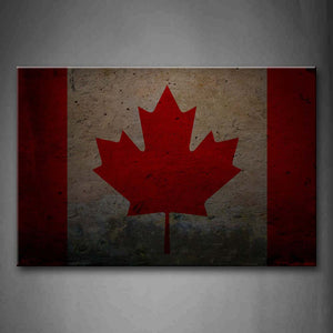 Flag Of Canada With Maple Leave In Red Wall Art Painting Pictures Print On Canvas Art The Picture For Home Modern Decoration 