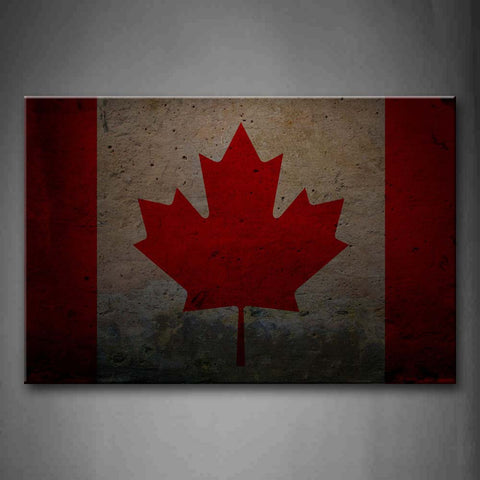 Flag Of Canada With Maple Leave In Red Wall Art Painting Pictures Print On Canvas Art The Picture For Home Modern Decoration 