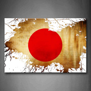 Red Circle In The Flag Of Japan Wall Art Painting The Picture Print On Canvas Art Pictures For Home Decor Decoration Gift 