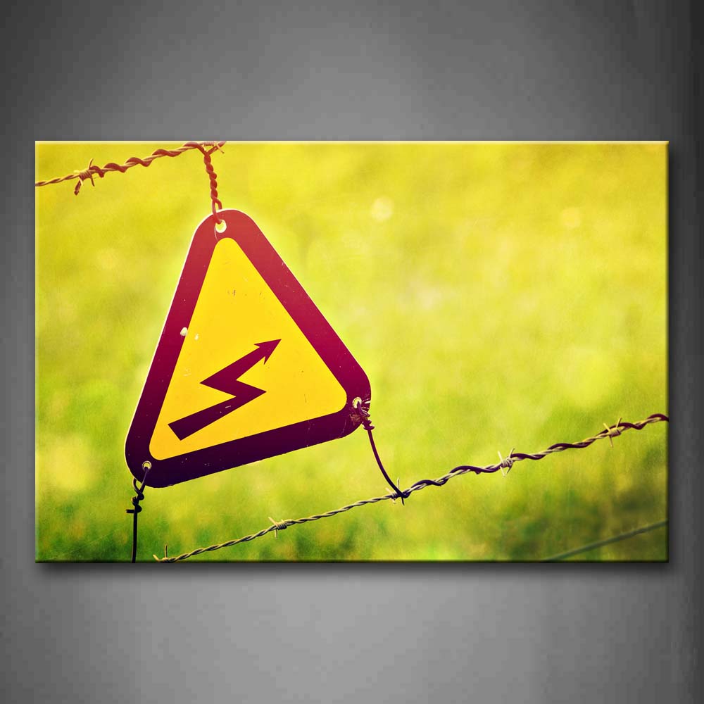 Yellow Orange Triangle In Red Hitch In Iron Wire Wall Art Painting Pictures Print On Canvas Art The Picture For Home Modern Decoration 