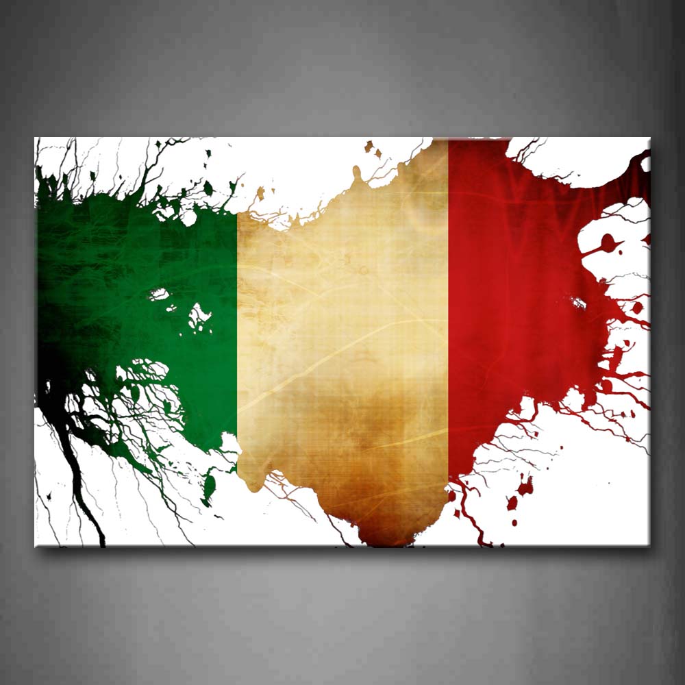Green White And Red In Flag Of Italy Wall Art Painting The Picture Print On Canvas Art Pictures For Home Decor Decoration Gift 