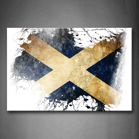 Flag Of Scotland In White And Blue  Wall Art Painting Pictures Print On Canvas Art The Picture For Home Modern Decoration 