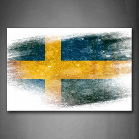 Flag Of Sweden In Yellow And Blue Wall Art Painting Pictures Print On Canvas Art The Picture For Home Modern Decoration 