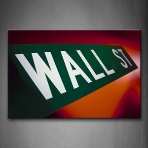 The Sign Reads Wall St In White Wall Art Painting Pictures Print On Canvas Art The Picture For Home Modern Decoration 