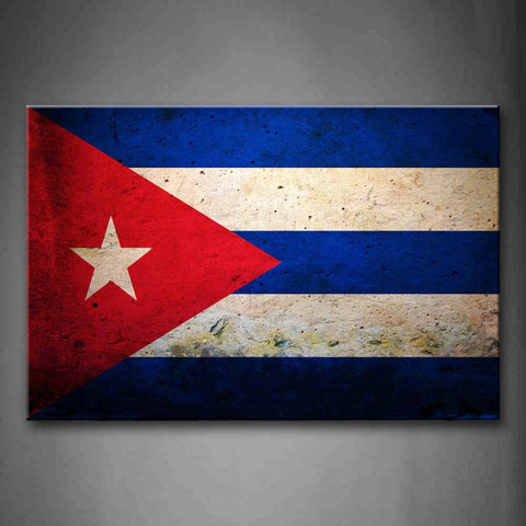 Flag Of Cuba In Red White And Blue Wall Art Painting Pictures Print On Canvas Art The Picture For Home Modern Decoration 