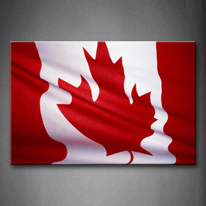 Flag Of Canada With Maple Leaf In Red Wall Art Painting The Picture Print On Canvas Art Pictures For Home Decor Decoration Gift 