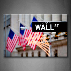 Black Sign And Small Flags Of England Wall Art Painting The Picture Print On Canvas Art Pictures For Home Decor Decoration Gift 