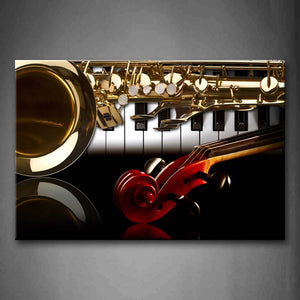 Various Luxurious Instruments Put Together Wall Art Painting Pictures Print On Canvas Music The Picture For Home Modern Decoration 